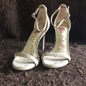 Nude suede Sam Edelman high heels